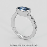 2.50 Ct. Greyish Blue Sapphire Ring, 14K White Gold 2