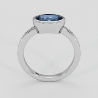 2.50 Ct. Greyish Blue Sapphire Ring, 14K White Gold 3
