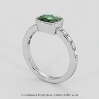 1.40 Ct. Green Sapphire Ring, 14K White Gold 2