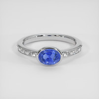 1.21 Ct. Blue Sapphire Ring, 18K White Gold 1