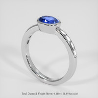 1.21 Ct. Blue Sapphire Ring, 18K White Gold 2