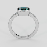 2.02 Ct. Greenish Blue Sapphire Ring, 18K White Gold 3