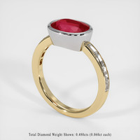 3.17 Ct. Ruby Ring, 14K White & Yellow 2