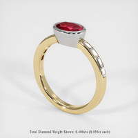 1.10 Ct. Ruby Ring, 14K White & Yellow 2