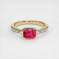 1.70 Ct. Pinkish Red Ruby Ring, 10K Yellow Gold 1