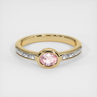 0.44 Ct. Pink Sapphire Ring, 14K Yellow Gold 1