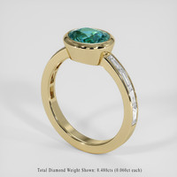 2.01 Ct. Bluish Green Sapphire Ring, 14K Yellow Gold 2