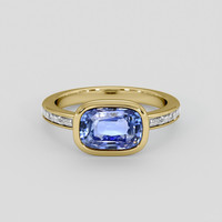 3.06 Ct. Blue Sapphire Ring, 14K Yellow Gold 1