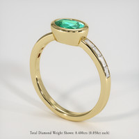 0.96 Ct. Emerald Ring, 18K Yellow Gold 2