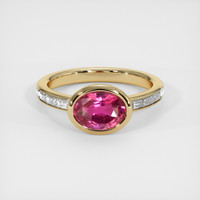 2.06 Ct. Purplish Pink Sapphire Ring, 18K Yellow Gold 1