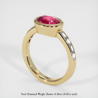 2.06 Ct. Purplish Pink Sapphire Ring, 18K Yellow Gold 2