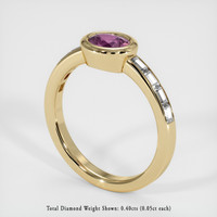 0.57 Ct. Pink Sapphire Ring, 18K Yellow Gold 2