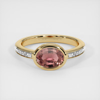1.18 Ct. Padparadscha Sapphire Ring, 18K Yellow Gold 1