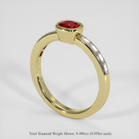 0.71 Ct. Ruby Ring, 18K Yellow Gold 2
