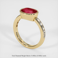 3.17 Ct. Ruby Ring, 18K Yellow Gold 2