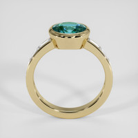 2.01 Ct. Bluish Green Sapphire Ring, 18K Yellow Gold 3