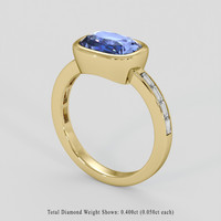 3.06 Ct. Blue Sapphire Ring, 18K Yellow Gold 2