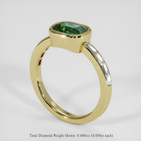 2.02 Ct. Bluish Green Sapphire Ring, 18K Yellow Gold 2