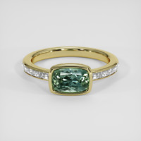 1.63 Ct. Green Sapphire Ring, 18K Yellow Gold 1