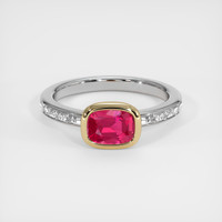 1.70 Ct. Ruby Ring, 14K Yellow & White 1