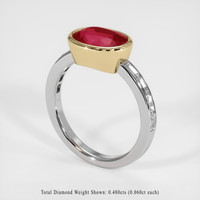 3.17 Ct. Ruby Ring, 14K Yellow & White 2