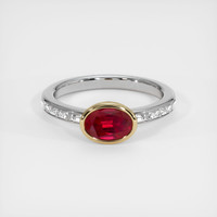 1.10 Ct. Ruby Ring, 14K Yellow & White 1