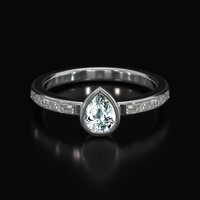 0.73 Ct. White Sapphire Ring, Platinum 950 1