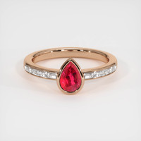 0.76 Ct. Ruby Ring, 14K Rose Gold 1