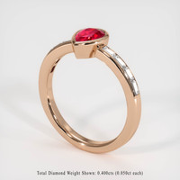 0.76 Ct. Ruby Ring, 18K Rose Gold 2
