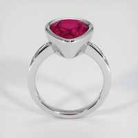 4.60 Ct. Pinkish Red Rubellite Tourmaline Ring, 10K White Gold 3