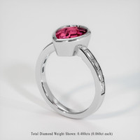 2.62 Ct. Reddish Pink Topaz Ring, 10K White Gold 2