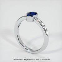0.75 Ct. Sapphire Ring, 14K White Gold 2