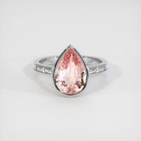 4.17 Ct. Padparadscha Sapphire Ring, 14K White Gold 1