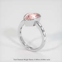 4.17 Ct. Padparadscha Sapphire Ring, 14K White Gold 2