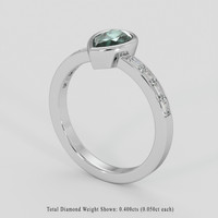 1.00 Ct. Bluish Green Sapphire Ring, 14K White Gold 2