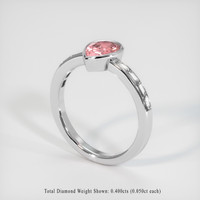 0.99 Ct. Padparadscha Sapphire Ring, 14K White Gold 2