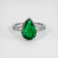 2.57 Ct. Emerald Ring, 18K White Gold 1
