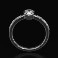 0.73 Ct. White Sapphire Ring, 18K White Gold 3