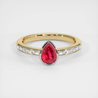 0.76 Ct. Ruby Ring, 14K White & Yellow 1