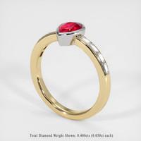 0.76 Ct. Ruby Ring, 14K White & Yellow 2