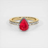 2.03 Ct. Ruby Ring, 14K White & Yellow 1