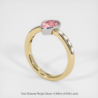 0.99 Ct. Padparadscha Sapphire Ring, 14K White & Yellow 2