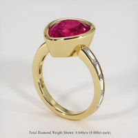 4.60 Ct. Pinkish Red Rubellite Tourmaline Ring, 10K Yellow Gold 2