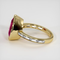 4.60 Ct. Pinkish Red Rubellite Tourmaline Ring, 10K Yellow Gold 4