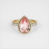 4.17 Ct. Padparadscha Sapphire Ring, 14K Yellow Gold 1