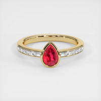 0.76 Ct. Ruby Ring, 14K Yellow Gold 1