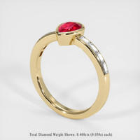 0.76 Ct. Ruby Ring, 14K Yellow Gold 2