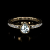 0.73 Ct. White Sapphire Ring, 14K Yellow Gold 1