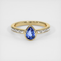 0.68 Ct. Blue Sapphire Ring, 18K Yellow Gold 1