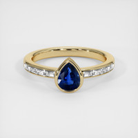 0.76 Ct. Blue Sapphire Ring, 18K Yellow Gold 1
